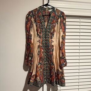 NWT Zimmermann Ottie Paisley Plunge Mini Dress